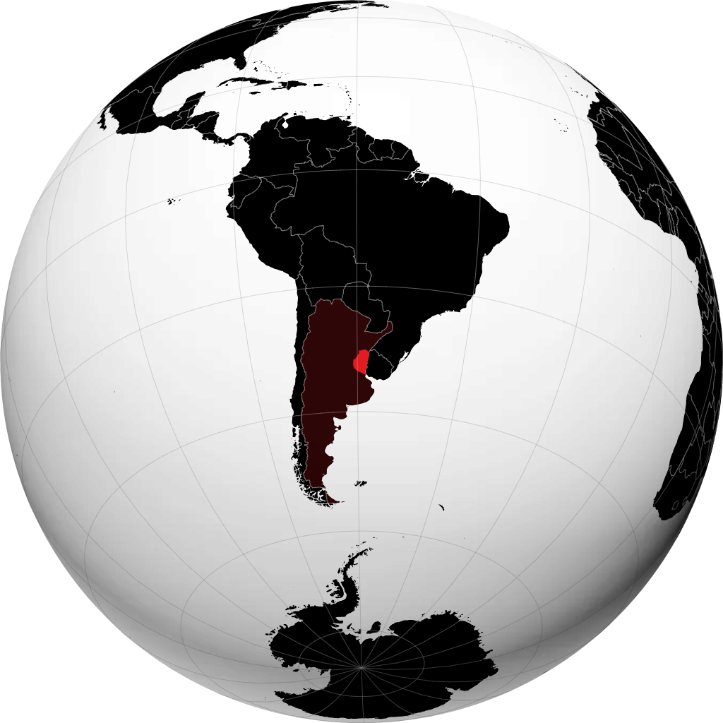 Provincia de Entre Ríos en el globo