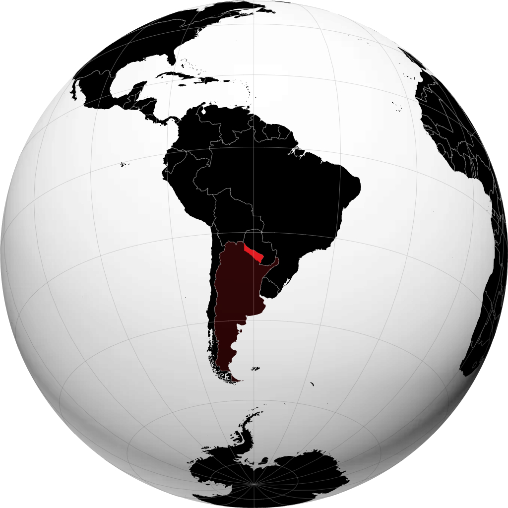 Provincia de Formosa en el globo