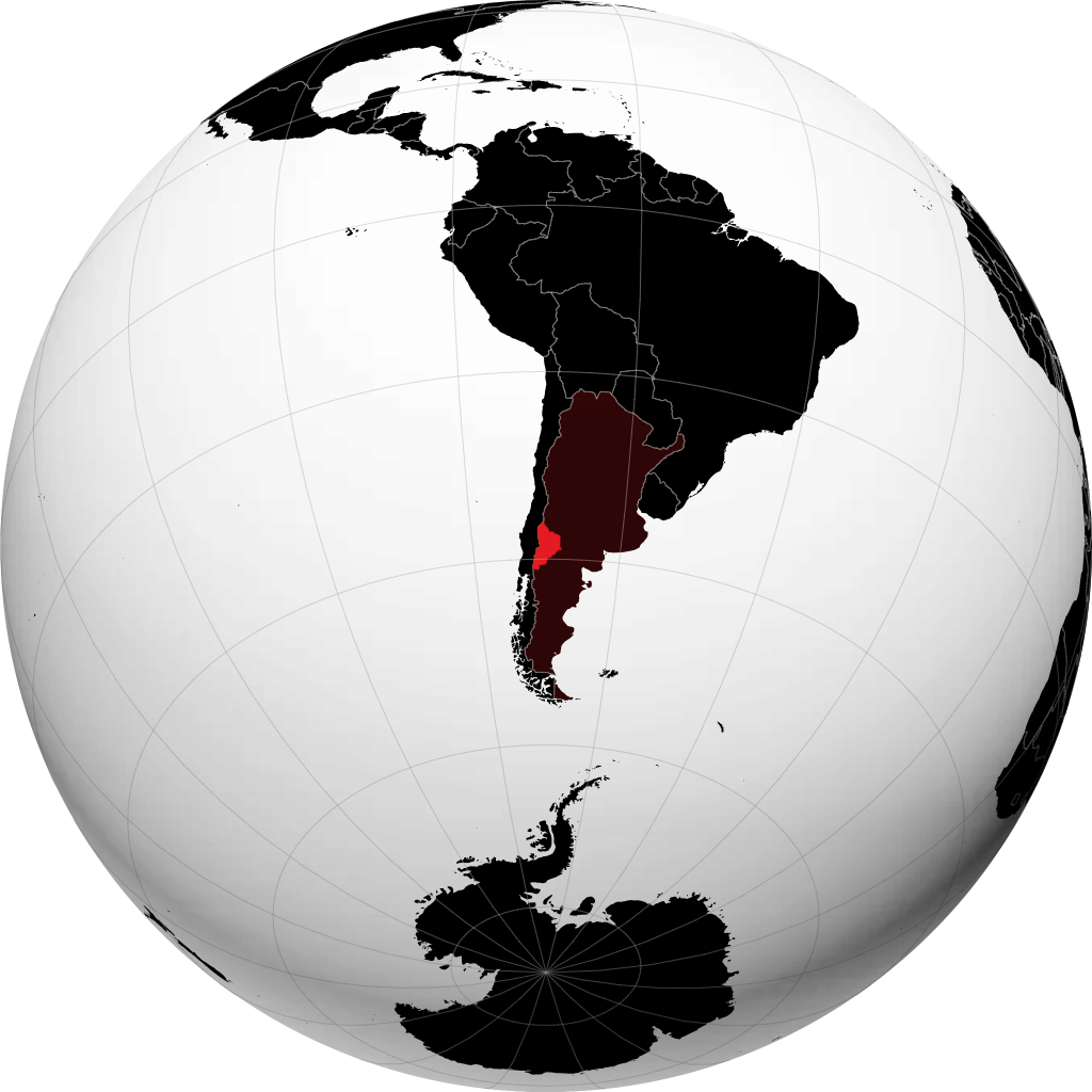 Provincia del Neuquén en el globo