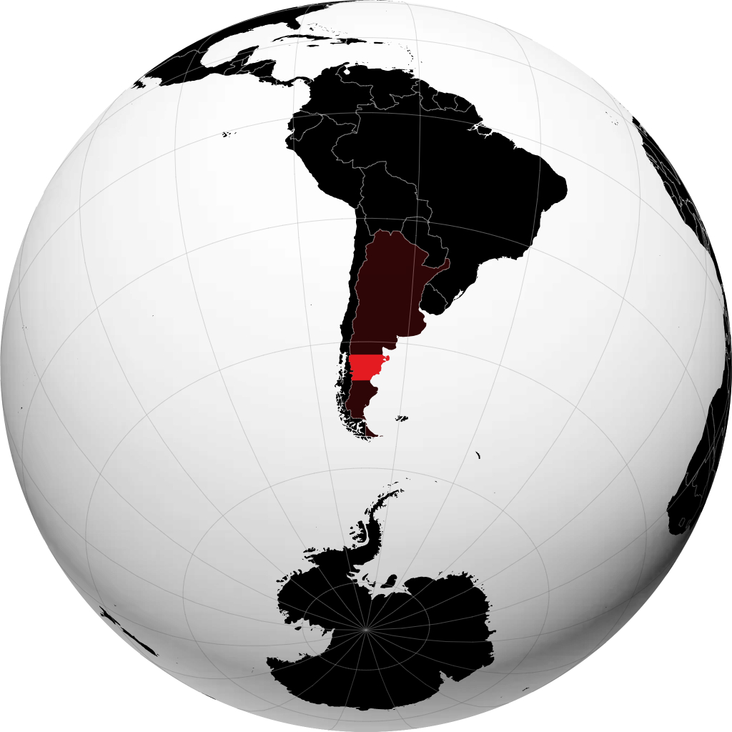 Provincia del Chubut en el globo