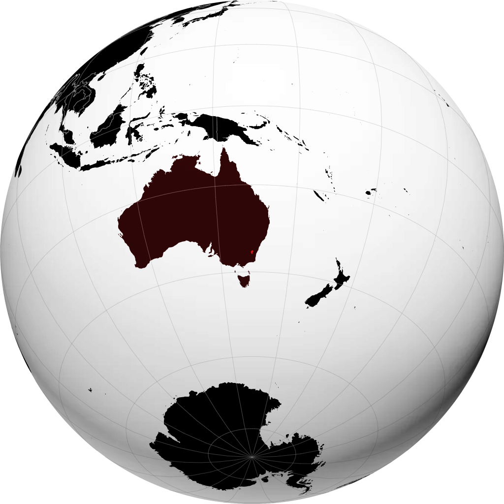 Territorio de la Capital Australiana en el globo