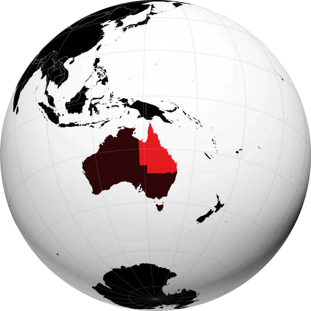 Estado de Queensland en el globo