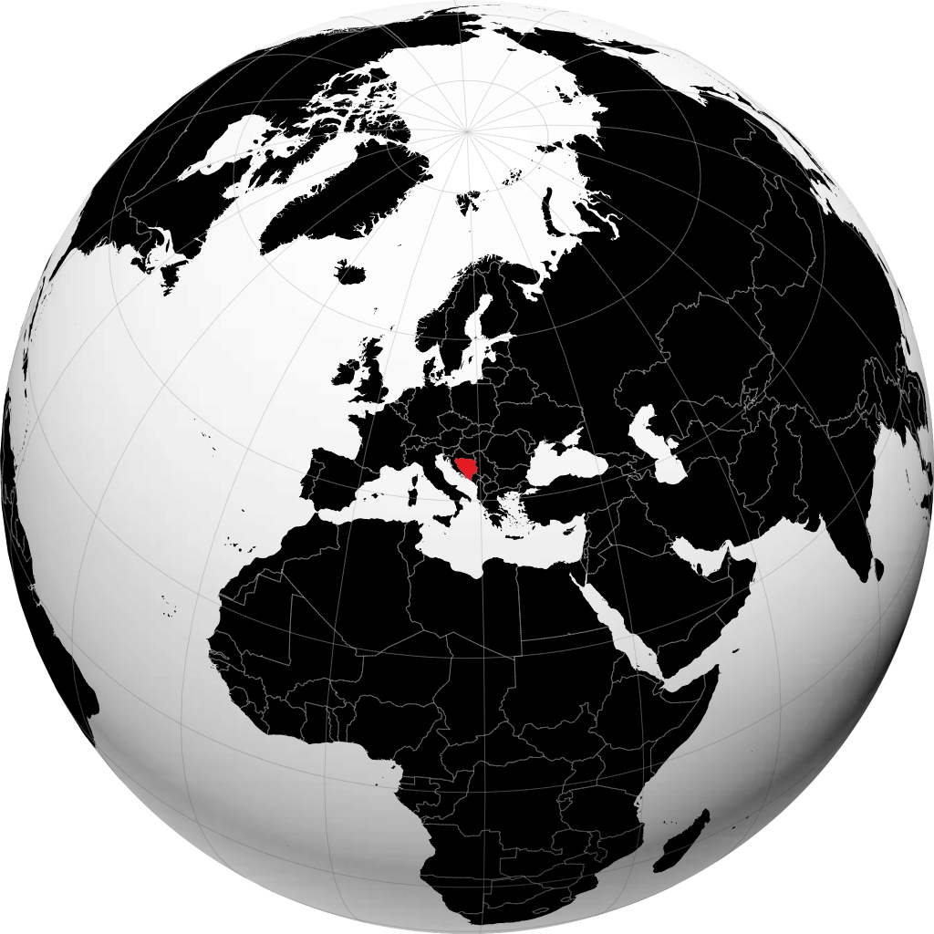 Bosnia y Herzegovina en el globo