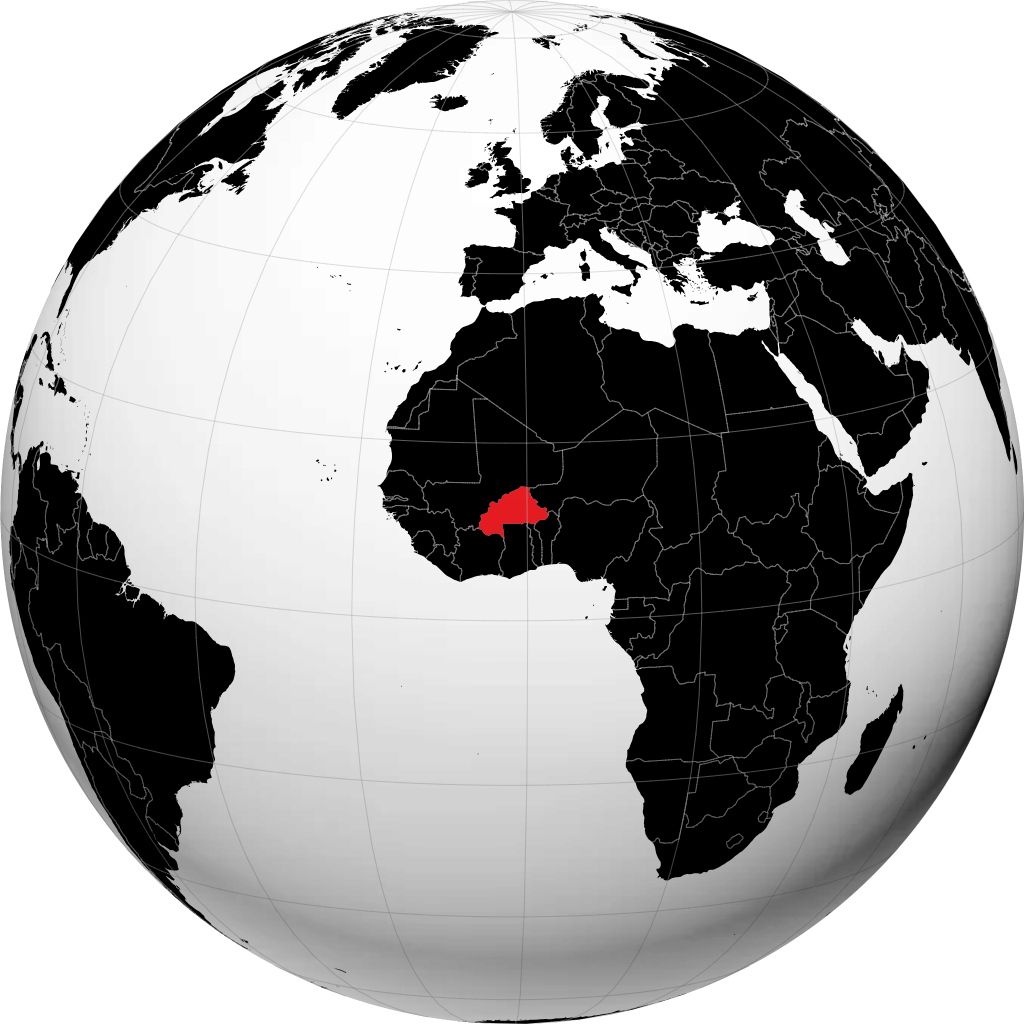 Burkina Faso en el globo
