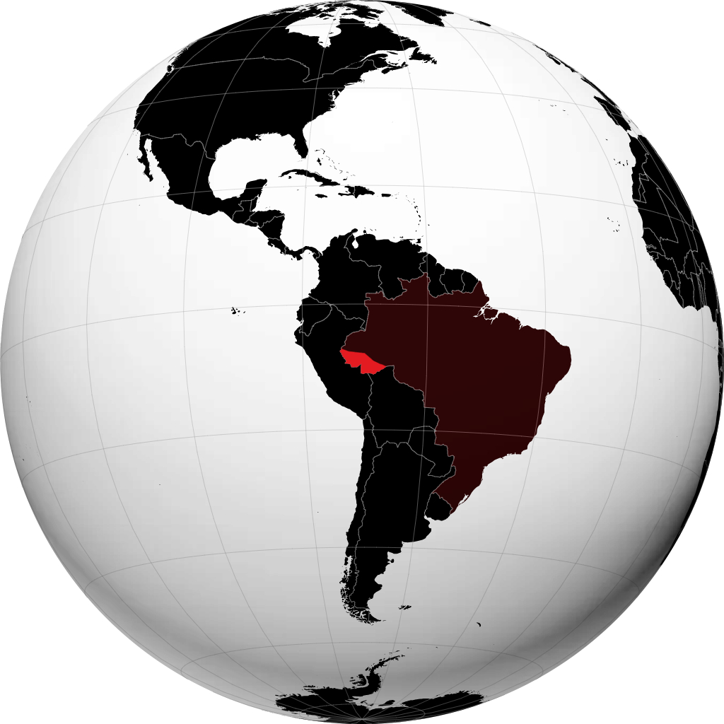 Estado de Acre en el globo