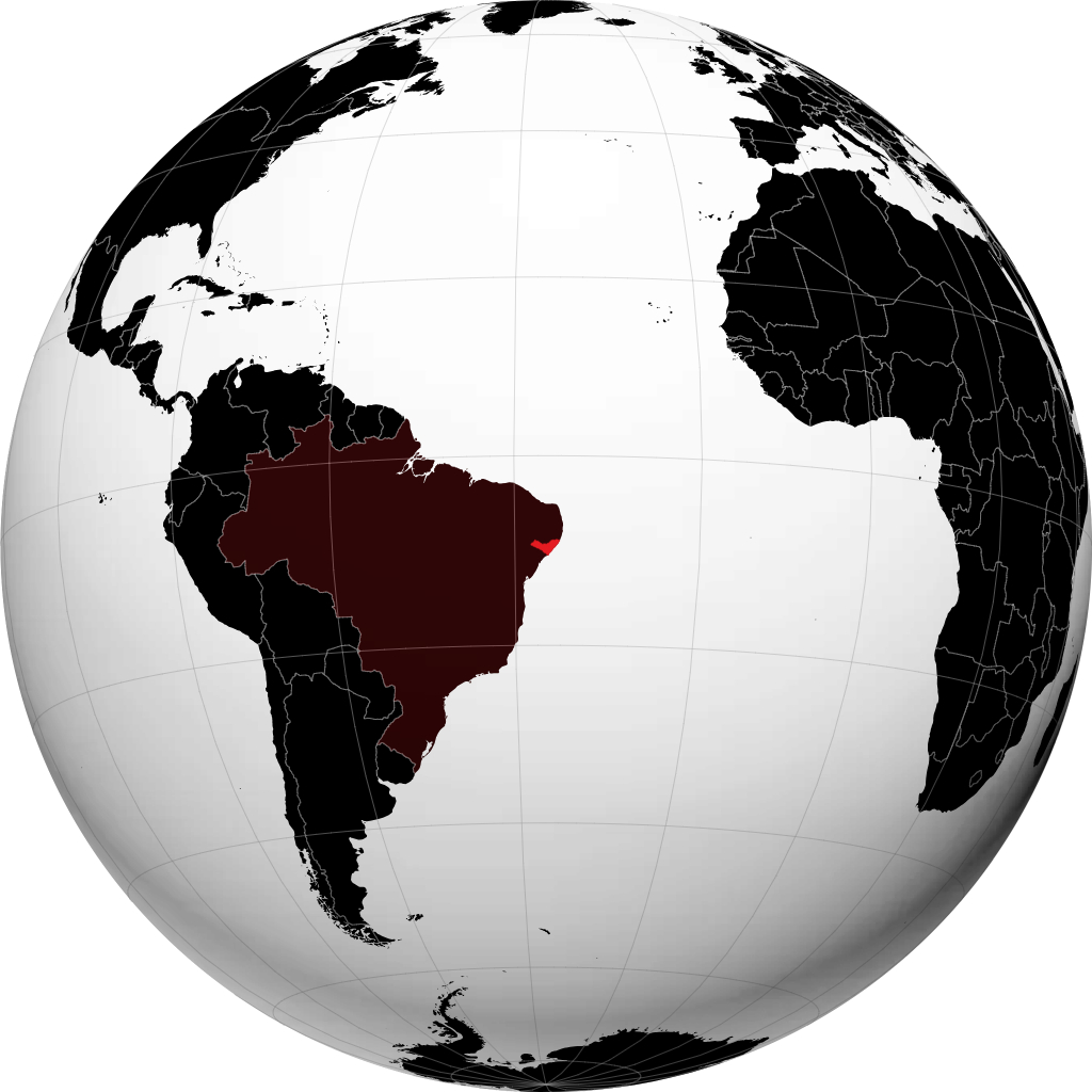 Estado de Alagoas en el globo