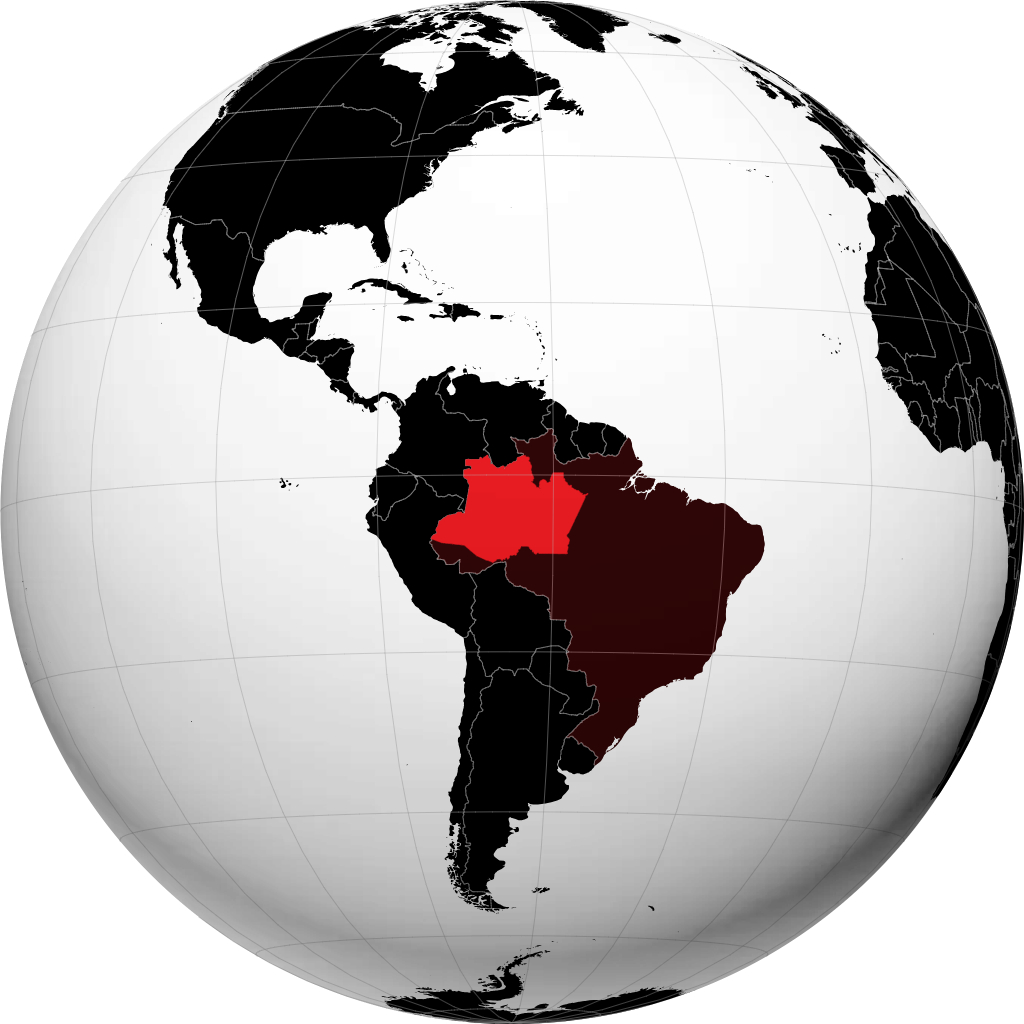 Estado de Amazonas en el globo