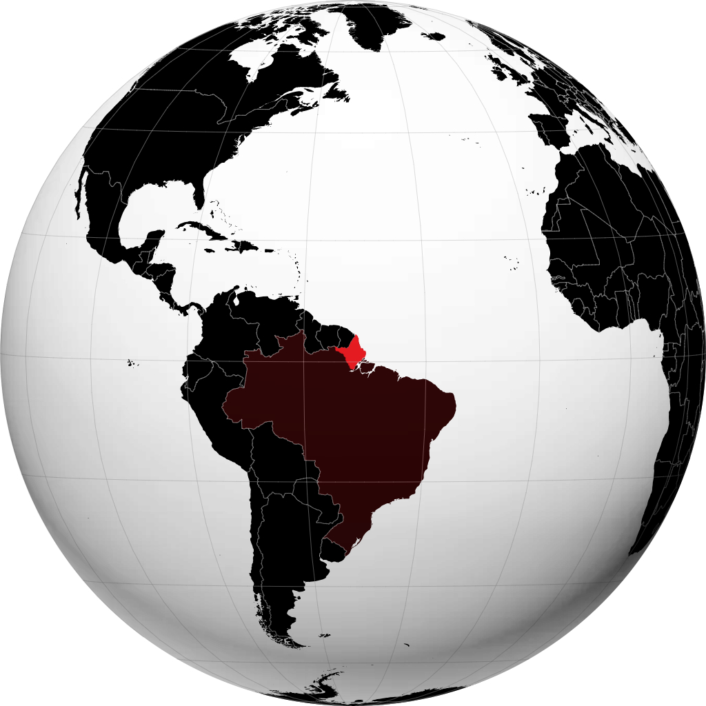 Estado de Amapá en el globo