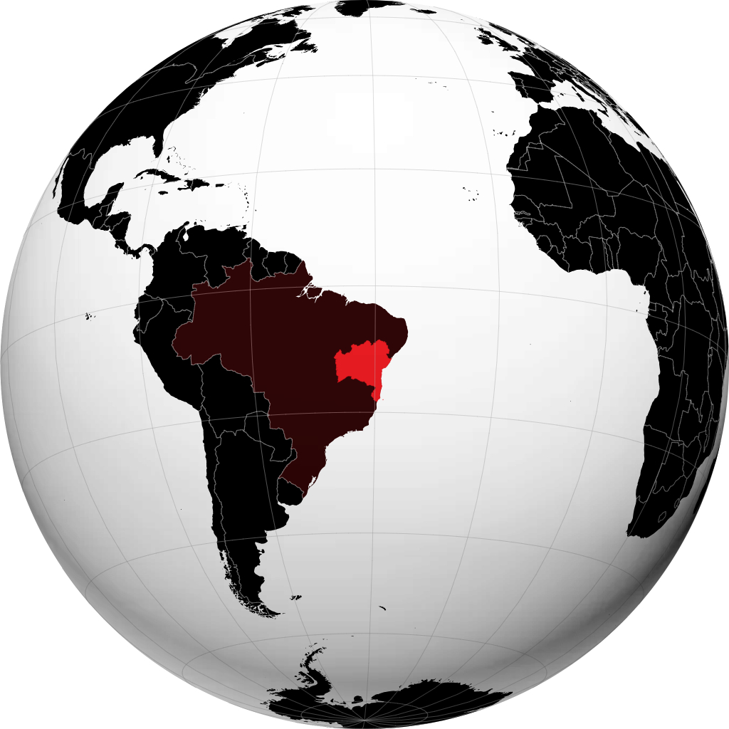 Estado de Bahía en el globo