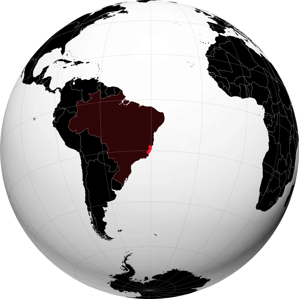 Estado de Espírito Santo en el globo