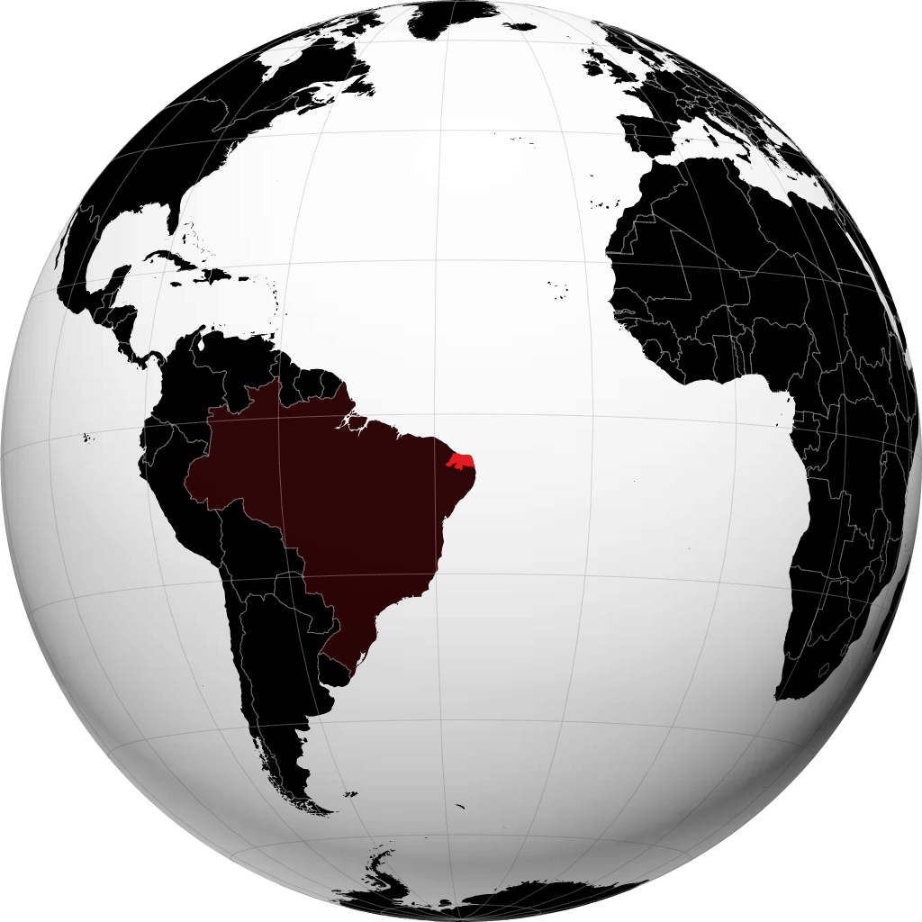 Estado de Río Grande del Norte en el globo