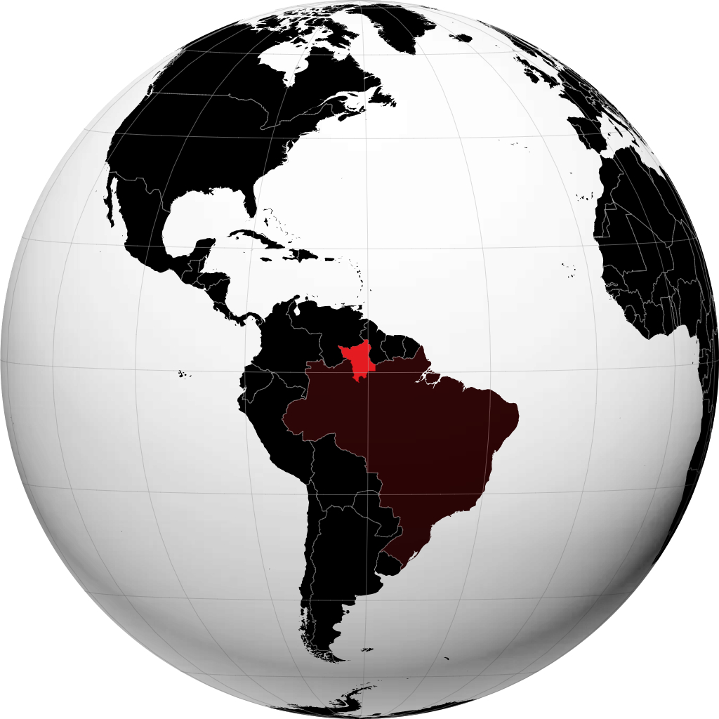 Estado de Roraima en el globo