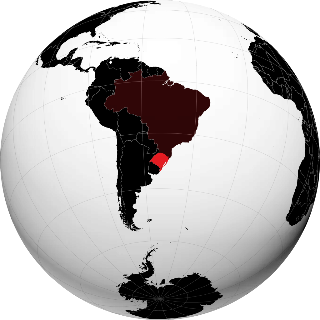 Estado de Río Grande del Sur en el globo