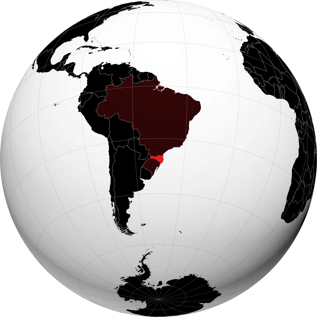 Estado de Santa Catarina en el globo