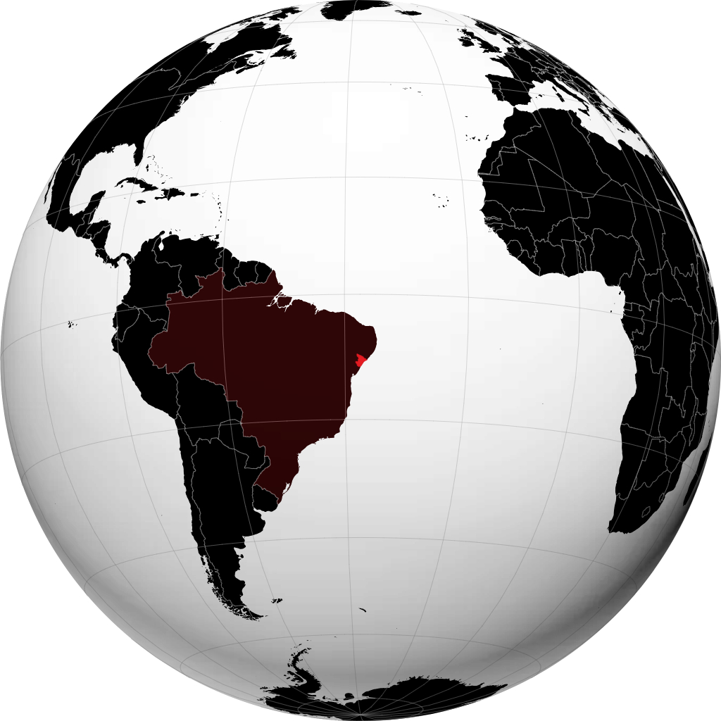 Estado de Sergipe en el globo