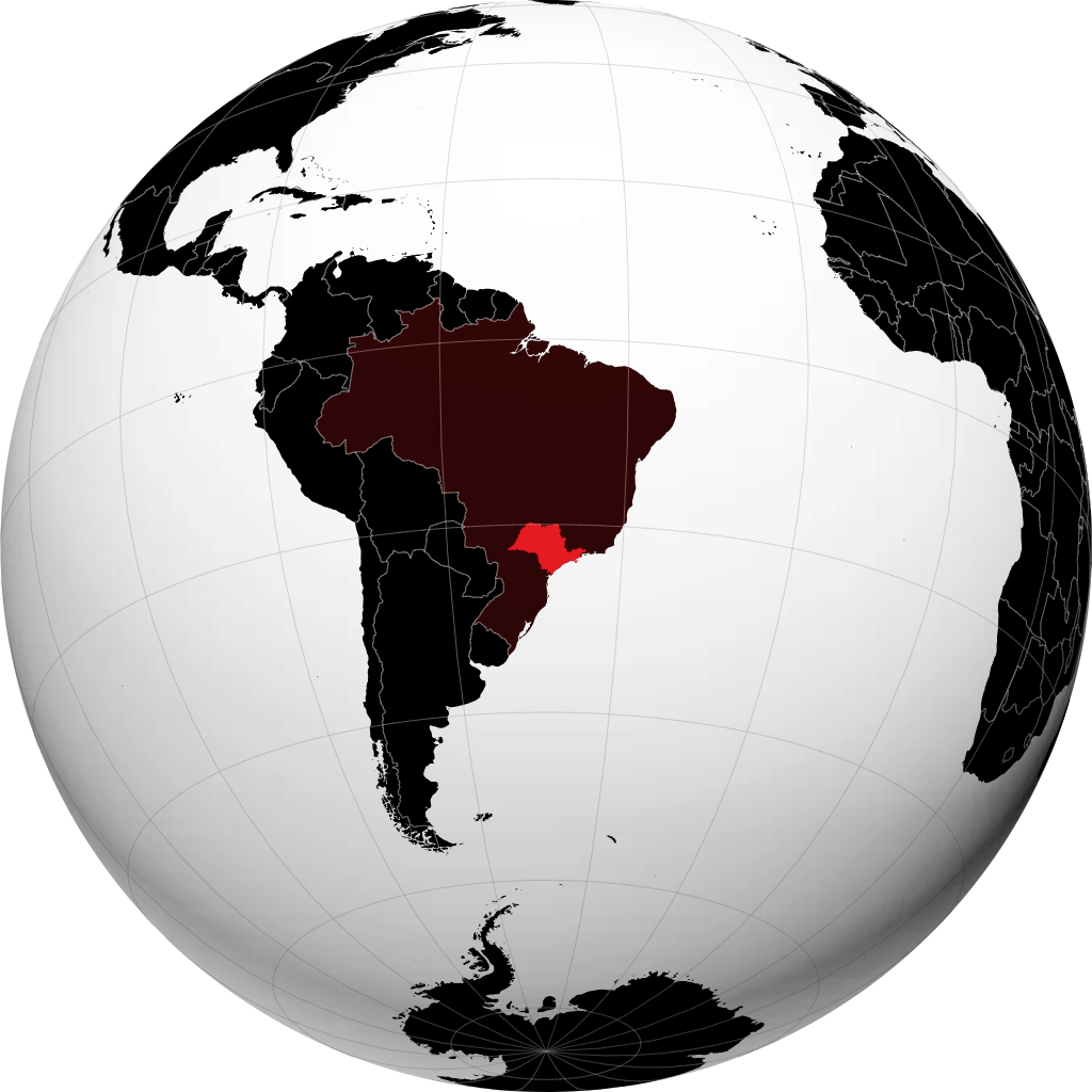 Estado de São Paulo en el globo