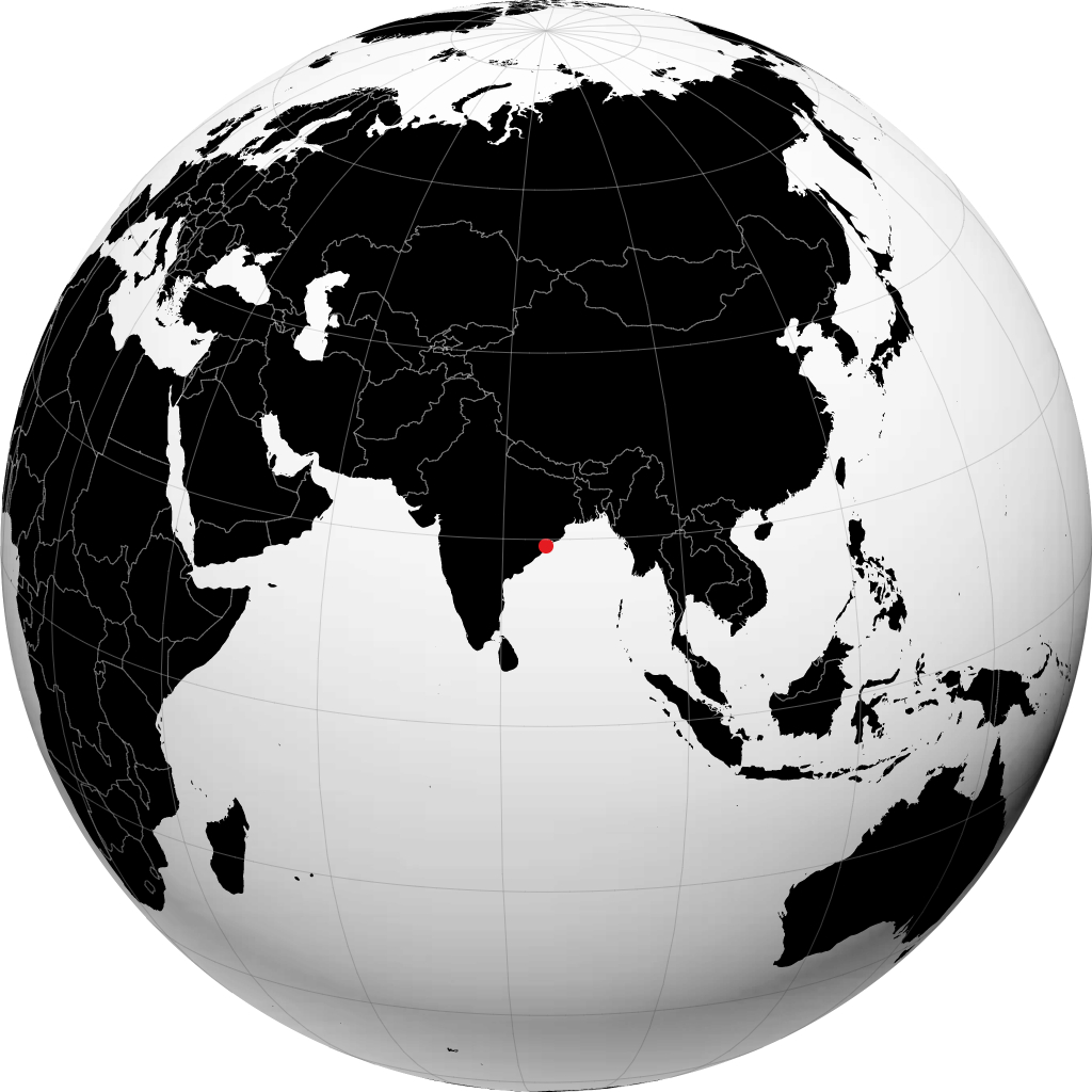 Brahmapur en el globo