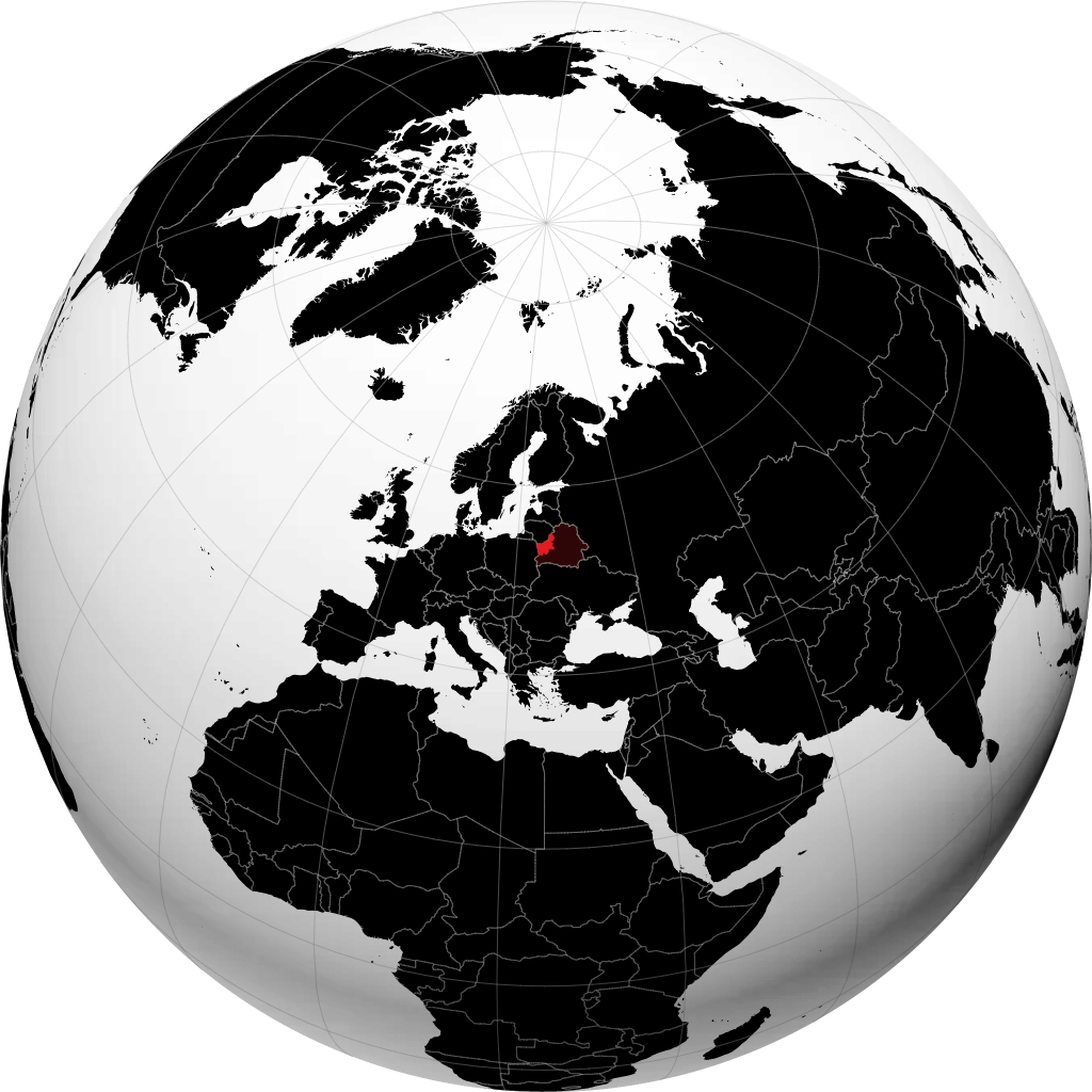 Provincia de Grodno en el globo