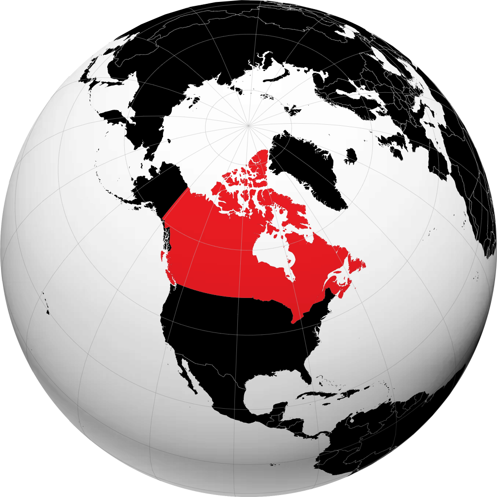 Canadá en el globo