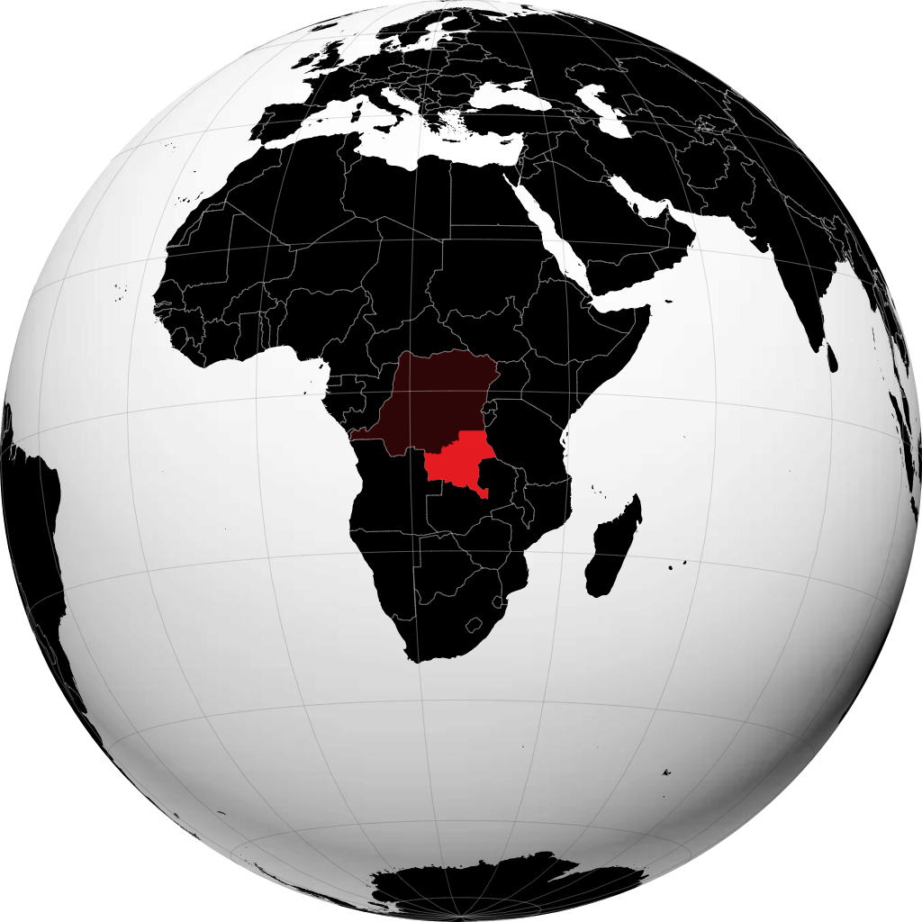 Provincia de Katanga en el globo