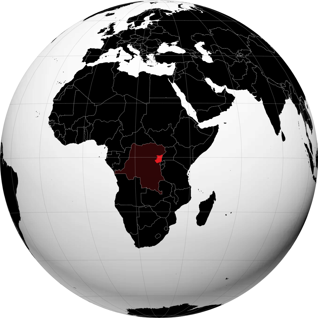 Provincia de Kivu del Norte en el globo