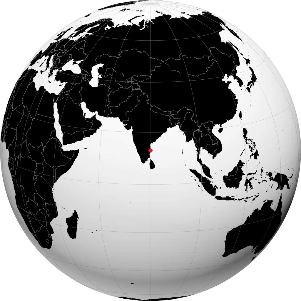 Chennai en el globo