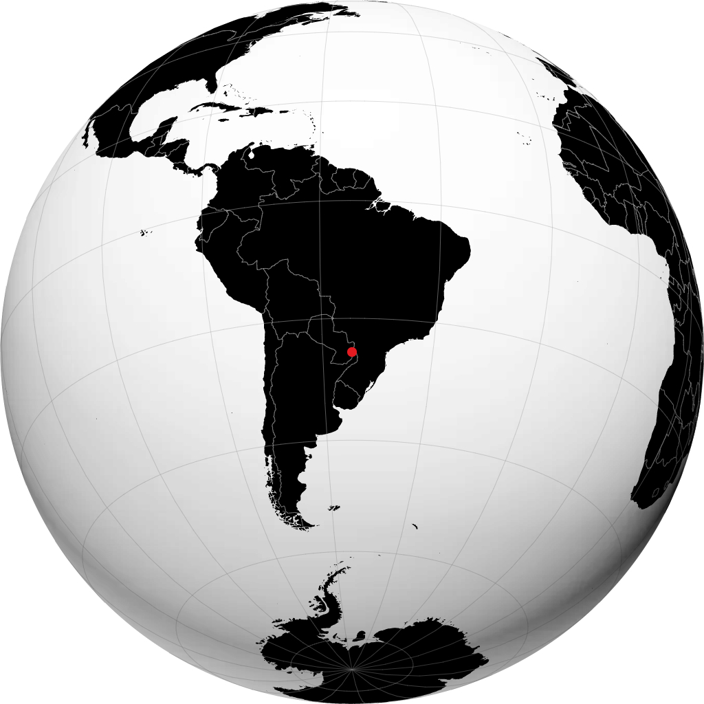 Ciudad del Este en el globo