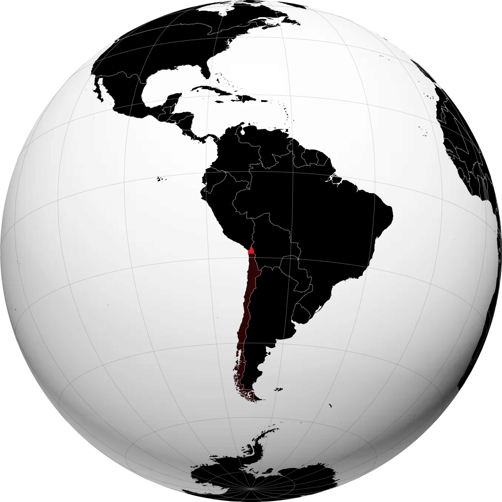 Región de Arica y Parinacota en el globo