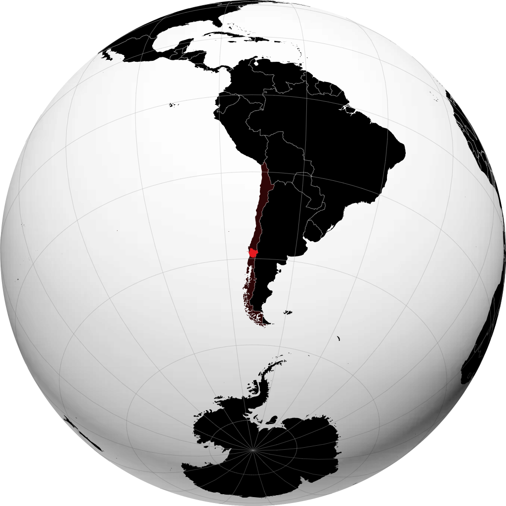 Región de la Araucanía en el globo