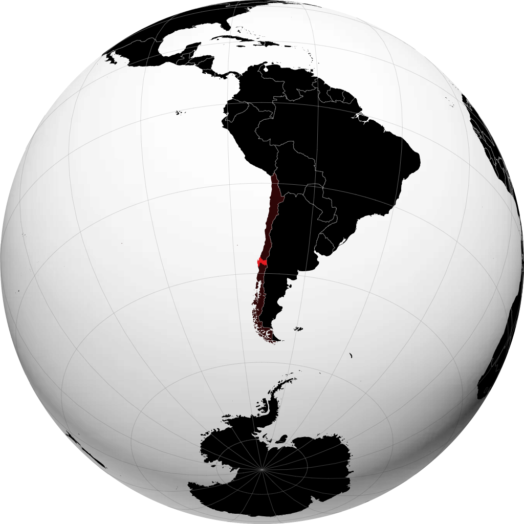 Región del Biobío en el globo
