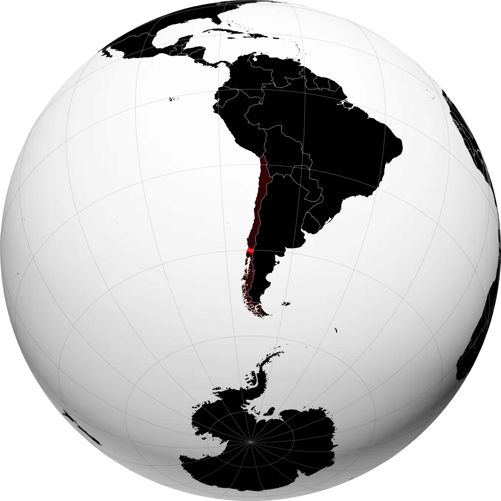 Región de Los Ríos en el globo