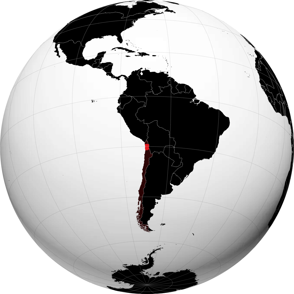 Región de Tarapacá en el globo