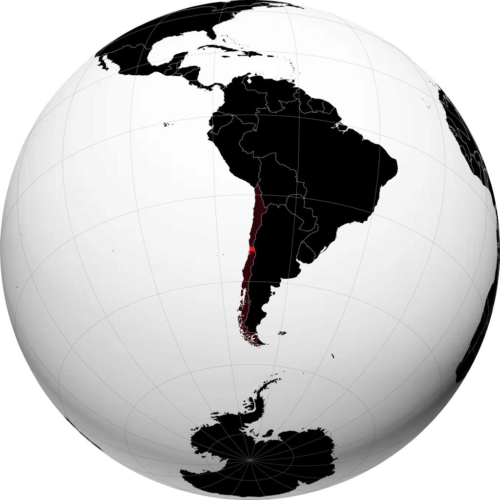 Región de Valparaíso en el globo