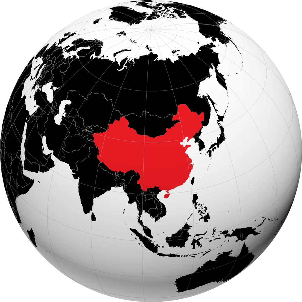 China en el globo