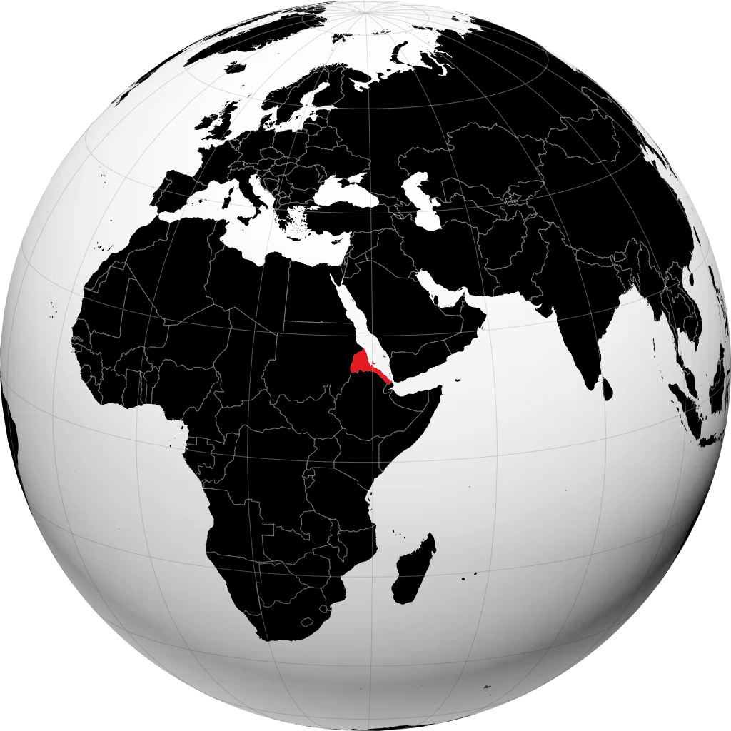 Eritrea en el globo