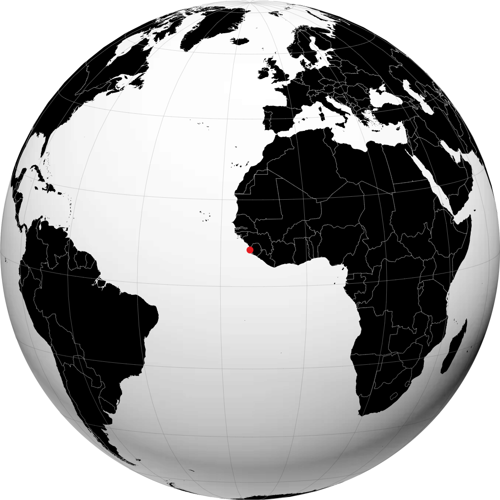 Freetown en el globo