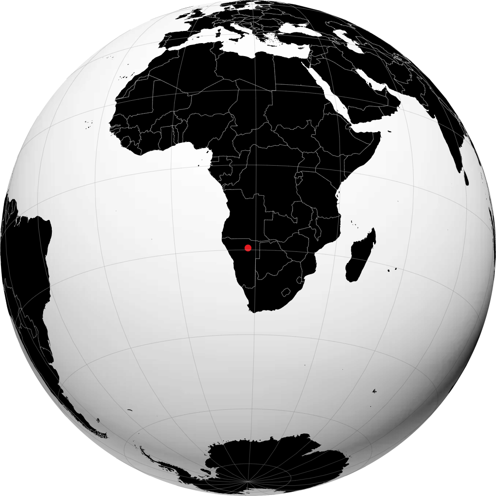 Grootfontein en el globo