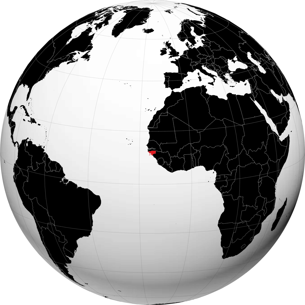 Guinea-Bisáu en el globo