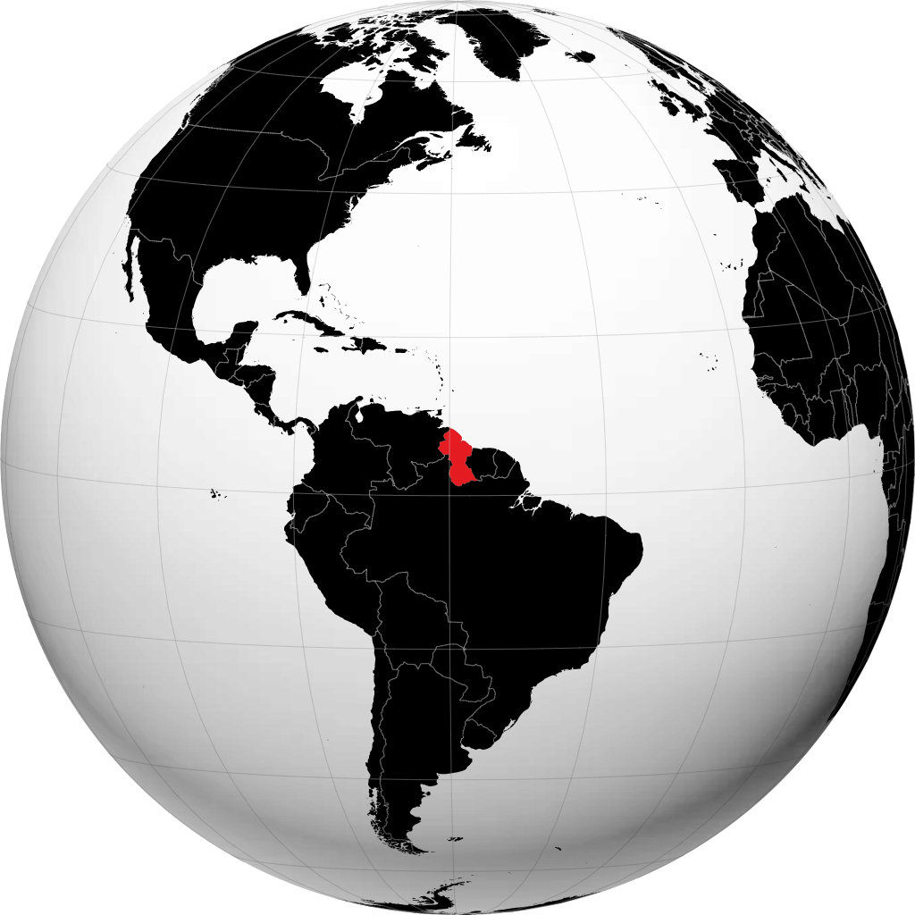 Guyana en el globo