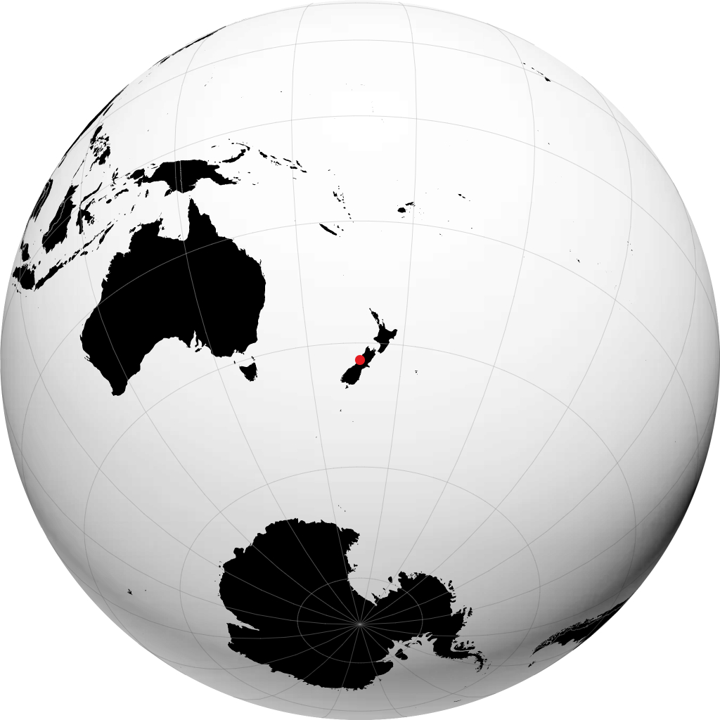 Hokitika en el globo