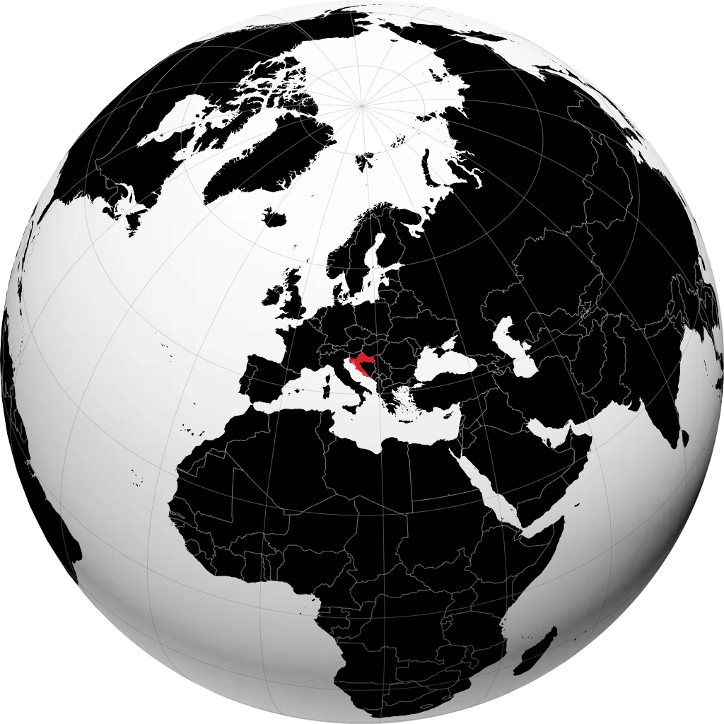 Croacia en el globo