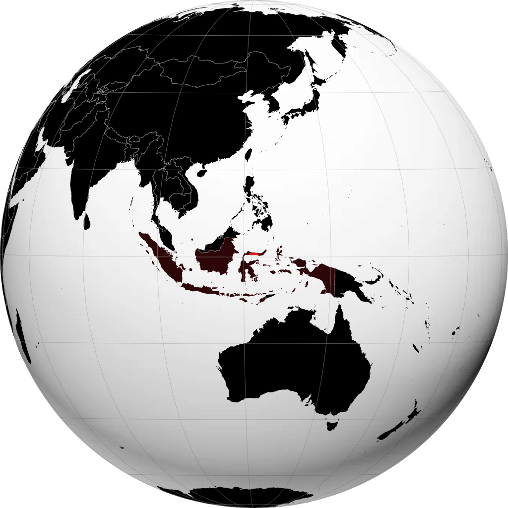 Provincia de Gorontalo en el globo