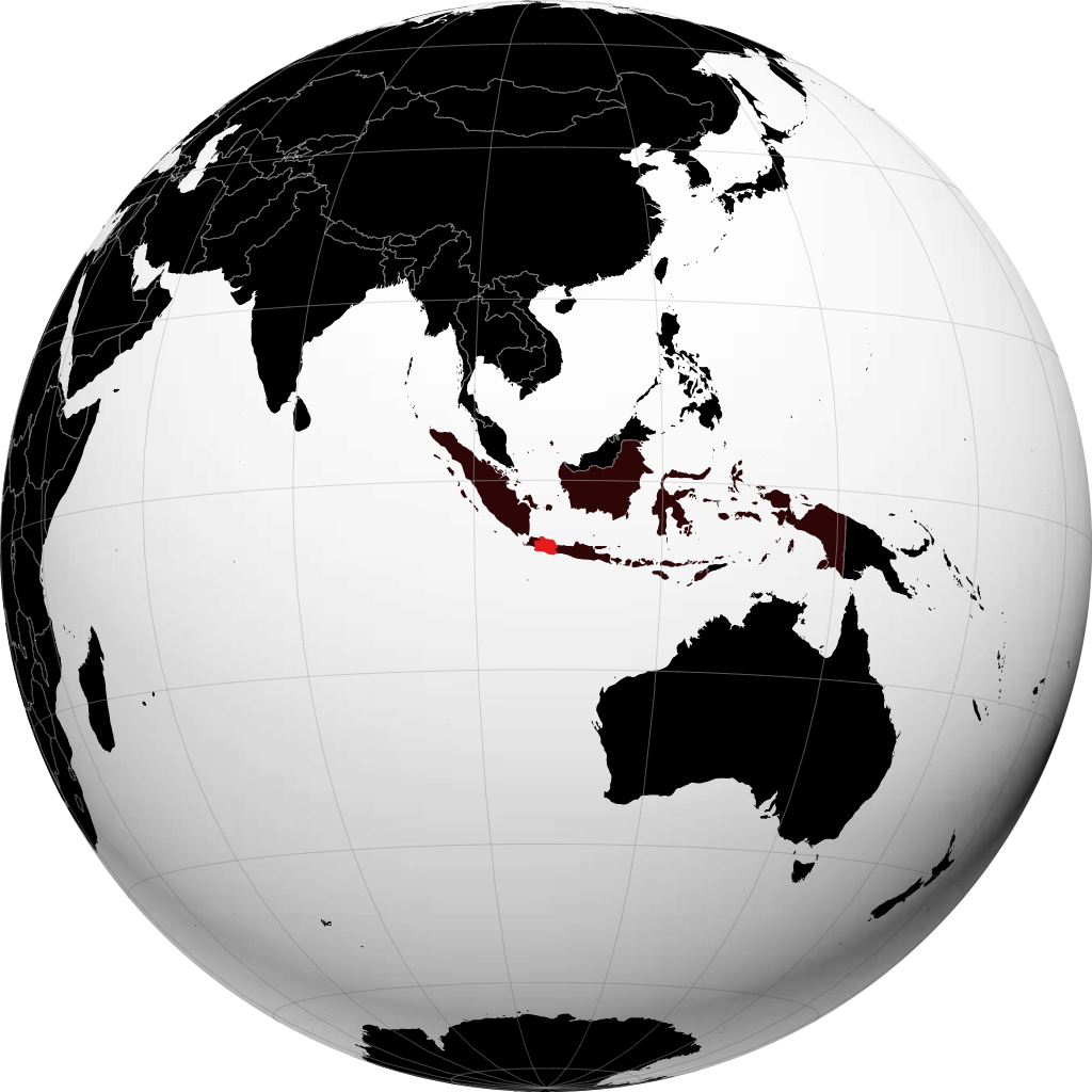 Java Occidental en el globo