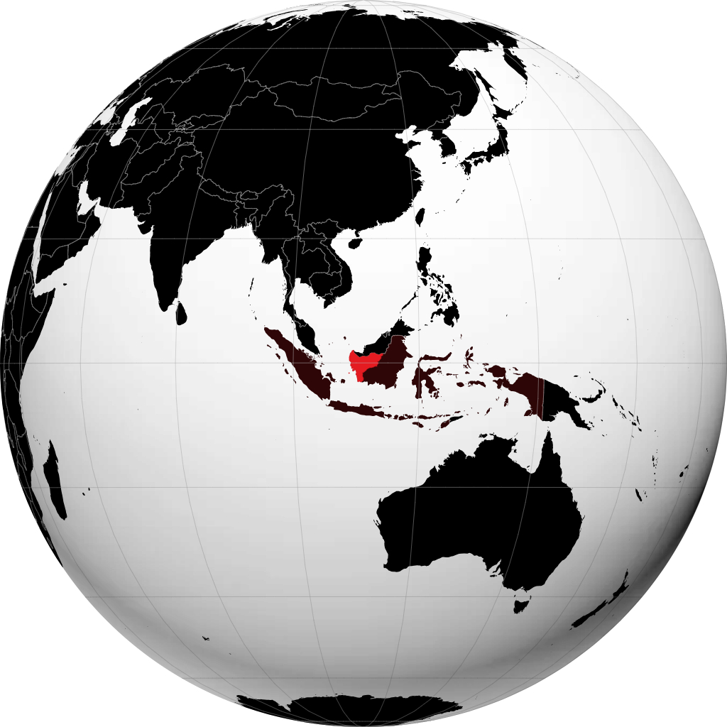 Provincia de Kalimantan Occidental en el globo