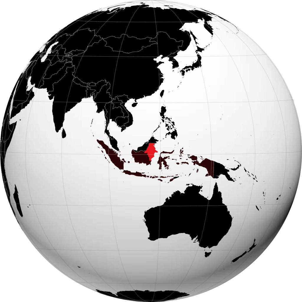 Provincia de Kalimantan Oriental en el globo