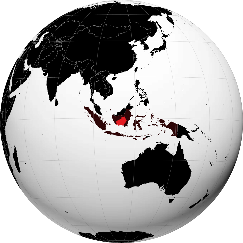 Provincia de Kalimantan Central en el globo