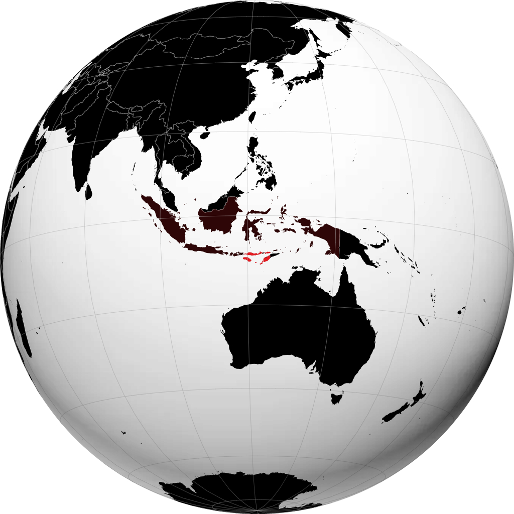 Provincia de Nusa Tenggara Oriental en el globo