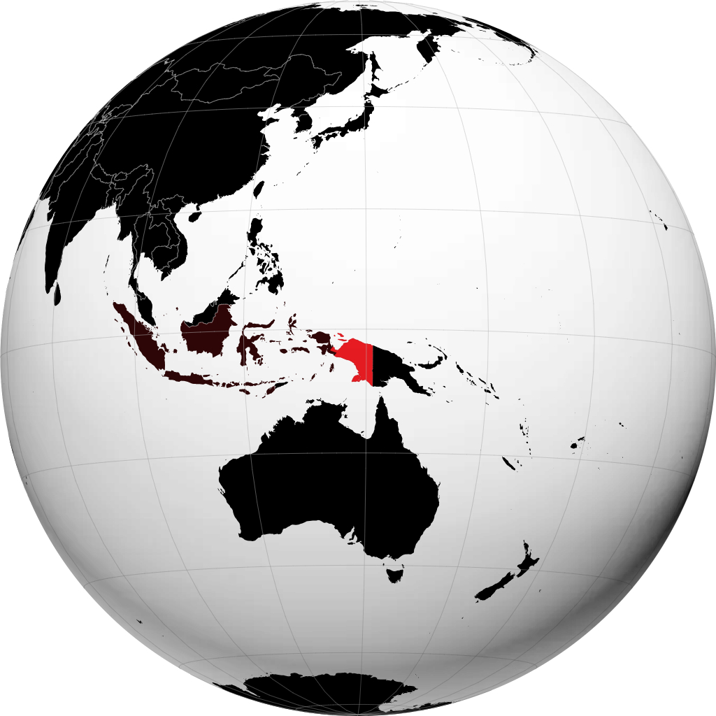 Provincia de Papúa en el globo