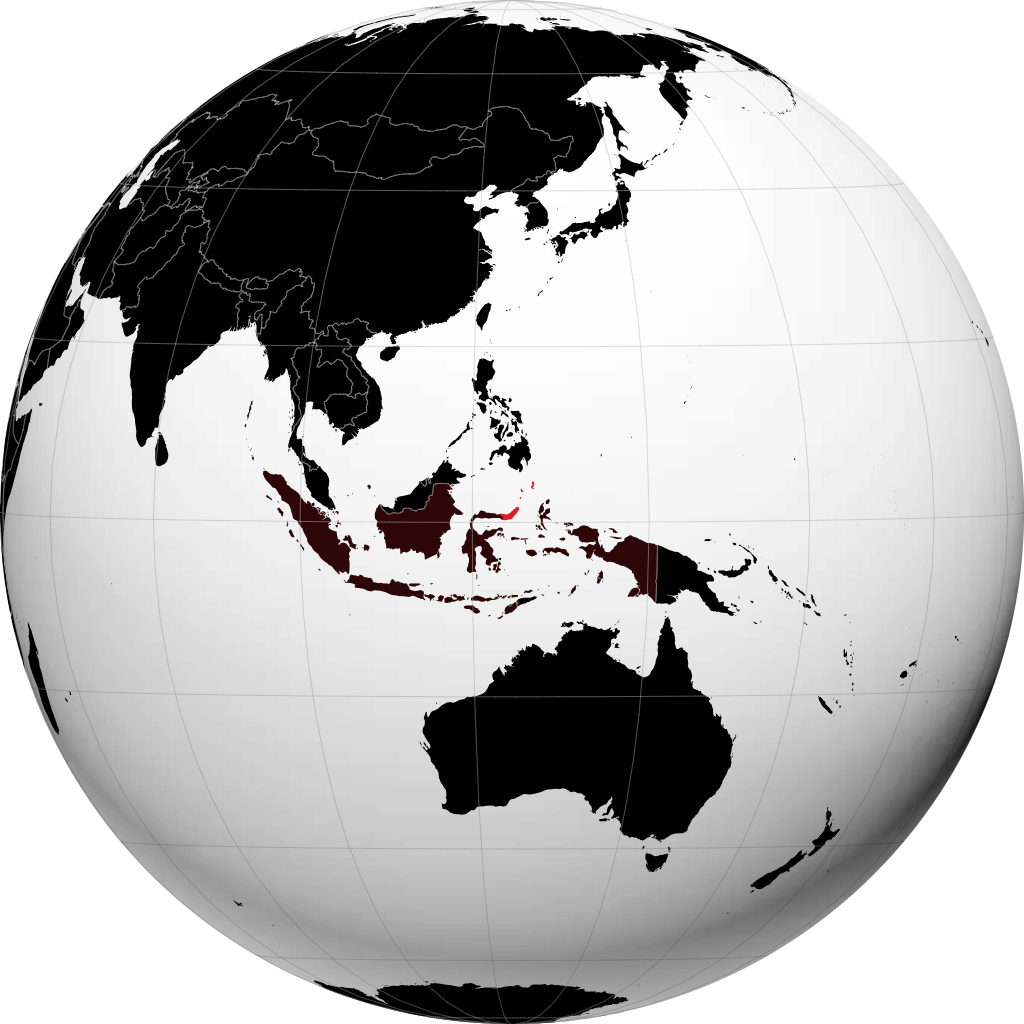 Sulawesi del Norte en el globo