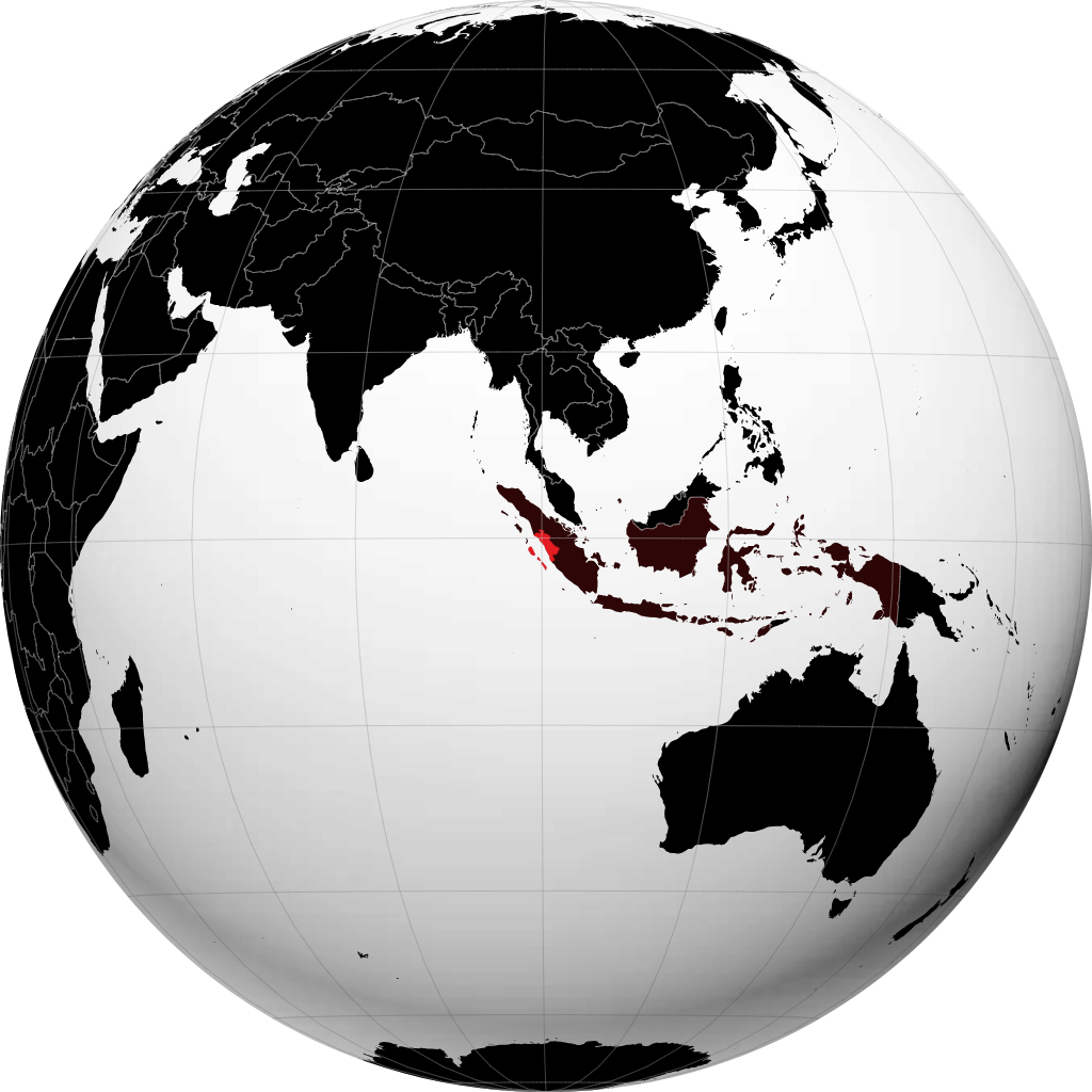 Provincia de Sumatra Occidental en el globo